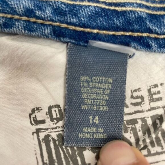 Vintage Converse Womens Size 14 Jeans 1974 Hip Huggers Blue Denim Hong Kong - Picture 14 of 15